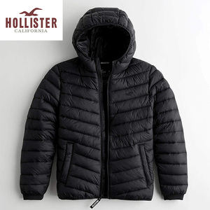 * ラスト 新品 正規品 HOLLISTER Co. ホリスター ダウンジャケット Lightweight Hooded Puffer Jacket Down Jacket XL / Black 送料無料 *