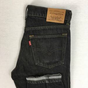 【90s】Levi's リーバイス 626-53 日本製 92年 ブラックデニム テーパード ジーンズ W28 パンツ 革パッチ ジップフライ