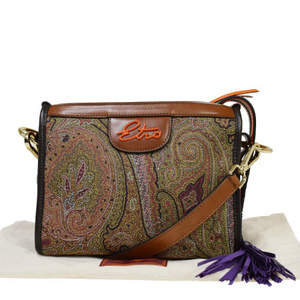 [Used] Super beautiful goods Etro ETRO Paisley shoulder bag clutch 2WAY fringe brown canvas leather with storage bag 30ML689, Huh, Etro, Bag, bag