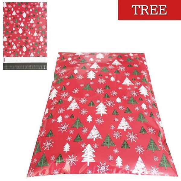 【宅配ビニール袋】A4厚手テープ付き フリマ柄 TREE(新品未使用40枚入)