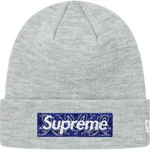 supreme bandana new era box logo beanie grey バンダナ ニューエラ ビーニー