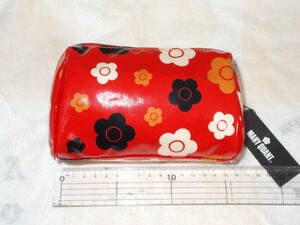 MARY QUANT red daisy total pattern pouch Mary Quant tag attaching unused goods 