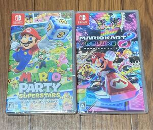 Switch マリオパーティ スーパースターズ & マリオカート8 デラックス 新品未開封 シュリンク付き
