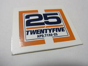 【ステッカー】 25 Twenty Five Small decal スモール デカール ミニステッカー 1 ビンテージ ヴィンテージ 当時正規品 状態良好