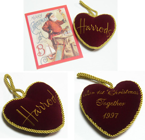  Britain limitation Harrods 1997 year z ornament Christmas decoration /X'mas, card,Harrods, tree,LONDON, Heart,ENGLAND, England,UK, retro 