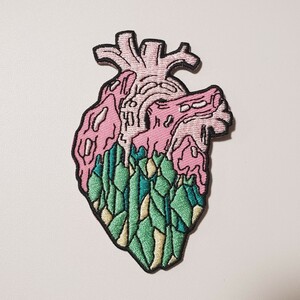  【 アイロンワッペン 】 臓器 心臓 ピンク