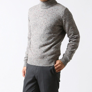 新品★ DRUMOHR ミドルゲージ カシミヤ ウール タートルネック ニット ホールガーメント 48 送料無料 メンズ カシミア イタリア製 ドルモア