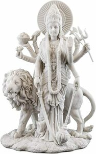 ウインターセール！即納！ヒンズー教　デーヴァ神族の女神 ドゥルガー（デュルガ） 大理石風 彫刻 彫像 高さ約28ｃｍ（輸入品）