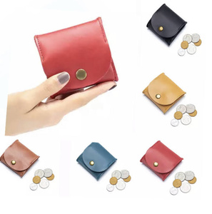 # new goods # original leather # change purse .[ red ] purse small lady's men's Mini wallet leather 