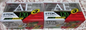 カセットテープ　TDK　AE120　ノーマル　タイプⅠ　３パックX2　計６本！