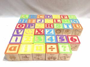 ■5717■美品■知育玩具 積み木 ブロック 木製 アルファベット 数字 言葉 ベビー 赤ちゃん キッズ