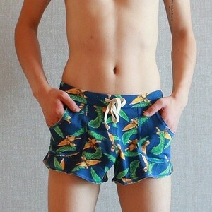  free shipping trunks under wear sea bread camouflage Zebra aro is short pants pants men's underwear H0038 blue L