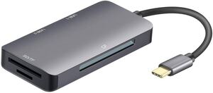 USB C 5-in-1マルチカードリーダーはOTG携帯電話の使用をサポートしCF/TF/SD/Uディスク/キーボード/マウスを同時に読み取ることができます