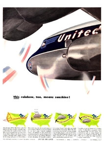 ●380F　1952年のレトロ広告　ユナイテッド航空 United