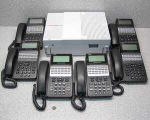 ■NTT αA1 18年製主装置 N1S-ME-(1) /NXSM-2ACOU/SLU/SU/VMU + 24ボタン電話機 A1-(24)STEL-(1)(K) ×6台【お買い得セット】