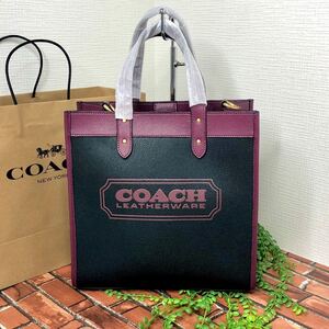 ≪新品≫COACH ハンドバッグ トートバッグ 2WAY ブラック×ワインレッド