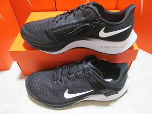 NIKE ナイキ エア ズーム ペガサス37 フライイース 4E【広幅】 27.5cm ブラックカラー