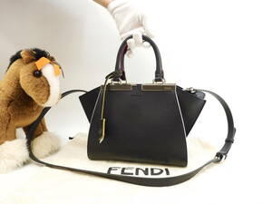  Fendi Toro wa Jules Mini Monstar кожа чёрный Mini ручная сумочка превосходный товар @ 45