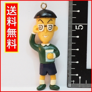 ちびまる子ちゃん【丸尾 末男】アンティーク ミニフィギュア■キーホルダー部分欠【中古・本体のみ】送料込