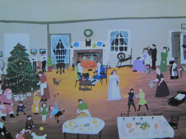 摩西奶奶, 在家过圣诞节, 罕见的艺术书籍绘画, 良好的条件, 全新高品质带框, 免运费, 美国画家, 凯梅, 绘画, 油画, 自然, 山水画