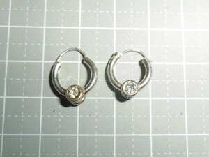 フープピアス　シルバー９２５　クリア　１２ｍｍ　