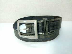  one sheets leather belt * damage processing * waist 66cm~76cm*35mm width * black 