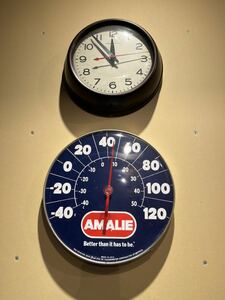 ヴィンテージ 壁掛け温度計 AMALIE OIL CO. アマリーオイルカンパニー 60's70'sガレージ hotrod chopper OHIO thermometer Co. Made in USA