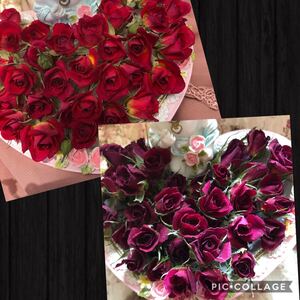 大容量!ミニ薔薇30輪セット+おまけ5輪付き 計35輪★ミニバラ ドライフラワー花材★ハンドメイド素材★ハーバリウム レジン加工に