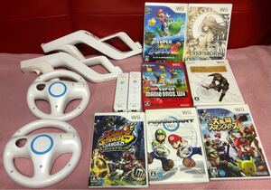 Nintendo Wii WiiU・マリオカートハンドル ・リモコン ・ザッパー・ソフトセット
