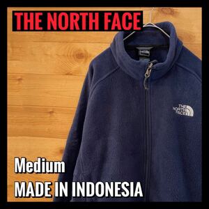 【THE NORTH FACE】フリースジャケット バックロゴ 刺繍ロゴ メンズM アウトドアウェア ノースフェイス アメリカ古着