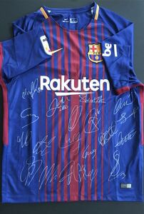 WC MVP Messhi . writing brush head ., strongest member. autographed Barcelona 17/18 season * uniform Messhi *inie start *bs lack *pike...