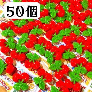 さくらんぼデコパーツ 50個大量セット ハンドメイドパーツ