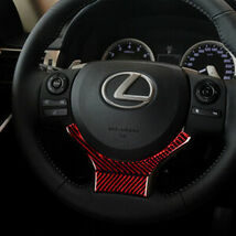 LEXUS 2X レッド カーボンファイバー ステアリングL CHIN DECOR トリム IS250 IS350 2014-2017 WSP790_画像4