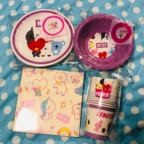 bt21 ペーパーボウル ペーパーカップ ペーパープレート ペーパーナプキン ファミマ発売