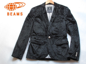  прекрасный товар BEAMS Beams одиночный кнопка tailored jacket Sz.M BLK мужской bell спальное место половина глянец велюр пирог ru metal серебряный .