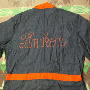 ko балка to[TIMKEN] 50s Black Covert Orange Twill Coveralls DEAD-STOCK 50 годы все в одном комбинезон чёрный автомобиль nHBT Vintage 40s60s