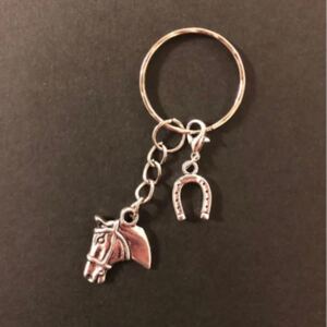 キーリング*ホース ホースシュー チャーム キーホルダー 馬