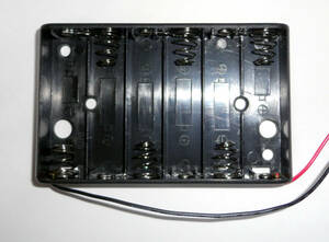 電池ボックス　単3電池　6本　リード線 仕様・横一例　単三 6本用 電池ケース 9Ｖ バッテリーケース 乾電池 電子工作に 匿名送料込