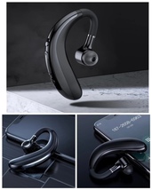 Bluetooth　イヤホン　ワイヤレスイヤホン 耳掛け型　イヤフォン イヤホンマイク 片耳　USB 充電 高音質 超軽量　テレワーク　ブラック 21_画像2