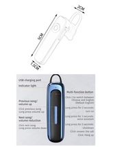 イヤホン　Bluetooth　ワイヤレスイヤホン 耳掛け型　イヤフォン イヤホンマイク 片耳　USB 充電 高音質 超軽量　テレワーク 青 白　21_画像9
