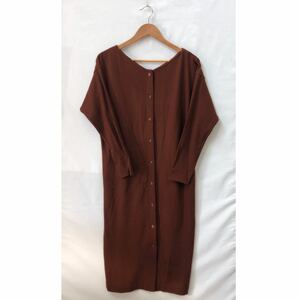 [Pinky&Dianne] Mill do jersey back button One-piece Pinky and Diane 031-9240171 38 terra‐cotta Brown ts202111