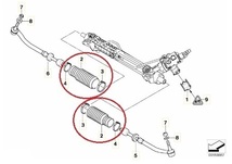 BMWロードスターZ8ステアリングラックブーツ2個グリス バンド 付き ダストカバー32131092876タイロッドエンド 左右LRジャバラ クランプL R_画像2