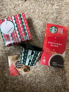 スターバックス VIA クリスマス ブレンド 12本とノベルティ1点 ホリデーミニカップ