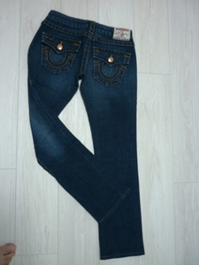 M73* beautiful goods *TRUE RELIGION ( True Religion )* size 24[ lady's * skinny / strut ] dark blue color * America made 