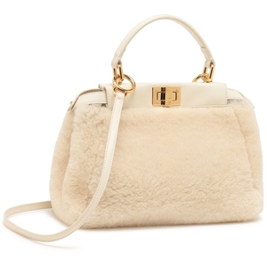 Fendi Shoulder Bag Mini Peek-A-Boo White Ivory 8BN244 Fendi, Bag, Bag, Handbag