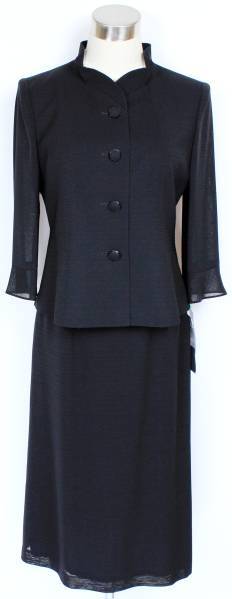 新品 88000円 CARVEN カルヴェン 40代~ 喪服 レディース スーツ 夏用 7号 8 ジャケット スカート ブラックフォーマル 日本製 夏