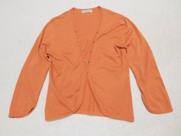 「送料無料」バーニーズニューヨーク:BARNEYS NEWYORK♪コットン100%:カーディガン:飾りボタン付き☆