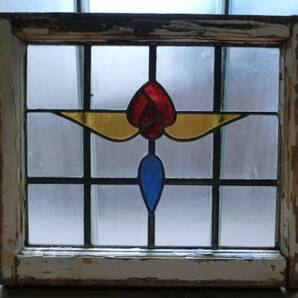 ステンドグラス/英国アンティーク/バラ マーブルガラス/9S-678/イギリス