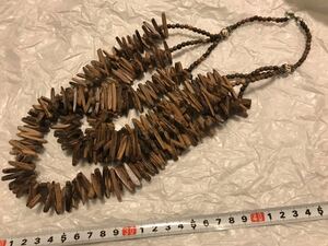 2 handmade accessory necklace wood necklace 55cm