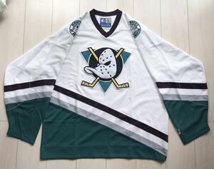 NHL mighty Dux jersey shirt [ XL ] Vintage badge ANAHEIM MIGHTY DUCKS big size ice hockey 